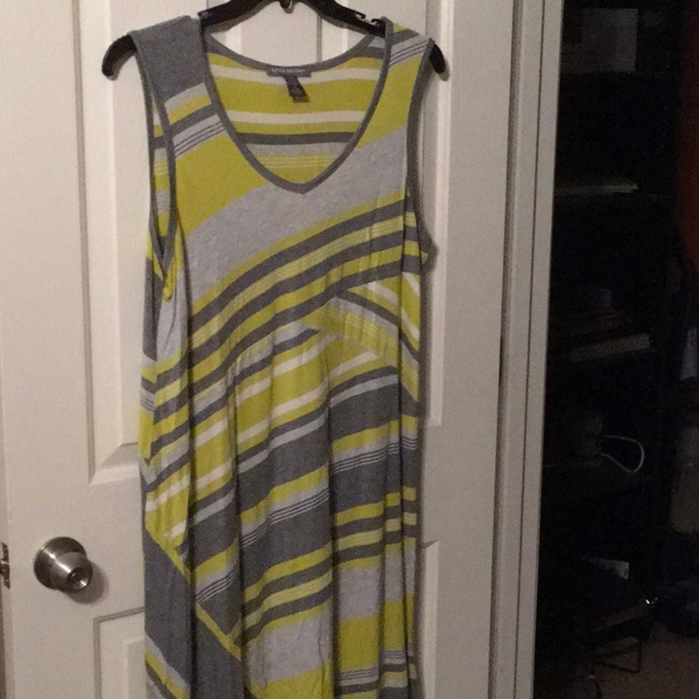 Green and gray dress